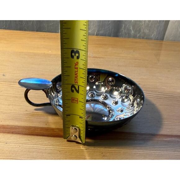 Vintage Silver Tone Tastevin Wine Taster Cup Sommelier Grapes Handle - Picture 5 of 5